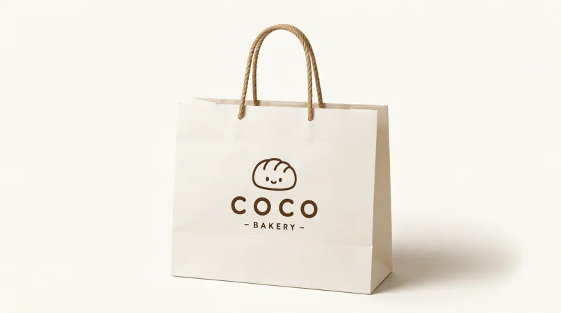 COCO Bakery のロゴ入りショッピングバッグ