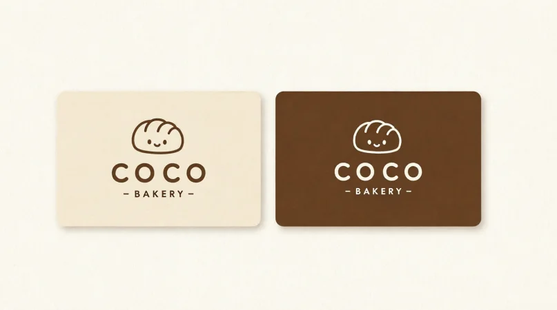 COCO Bakery の名刺（米色と茶色の2種）